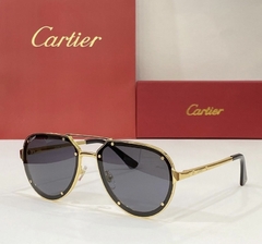 Óculos de Sol Santos de Cartier Preto e Dourado Italiana