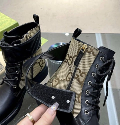 Bota Gucci Double G Bege e Preta Italiana - loja online