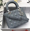 Bolsa Lady Dior Média Cinza Azulado Italiana