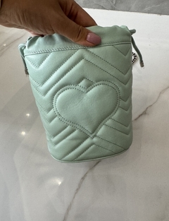 Bolsa Gucci Marmont Mini Bucket Verde Italiana - loja online