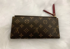 Carteira Louis Vuitton Adele Zíper Duplo Vinho Italiana na internet