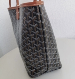 Bolsa Goyard St Louis Preto Com Alças Caramelo Média Italiana - Romaly Grifes Bolsas