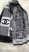 Echarpe Chanel Preto e Branco Italiana