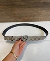 Cinto Gucci GG Fivela Prata Italiana