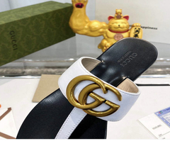 Rasteira Gucci Double G Branca Italiana - loja online