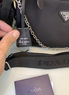 Bolsa Prada Reedição 2005 Preta Nylon Italiana - Romaly Grifes Bolsas