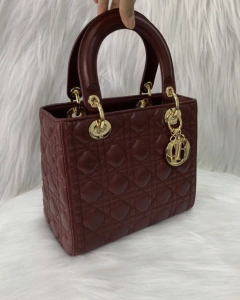 Bolsa Lady Dior Média Vinho Italiana na internet