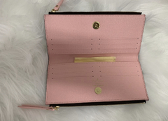 Carteira Louis Vuitton Adele Zíper Duplo Rosa Italiana - Romaly Grifes Bolsas
