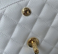 Bolsa Chanel 2.55 Clássica Flap Caviar Branca Italiana - loja online