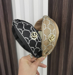Tiara Gucci Preta e Bege Italiana