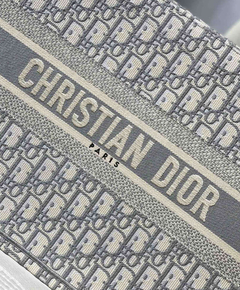 Bolsa Dior Book Tote Oblique Cinza Italiana na internet