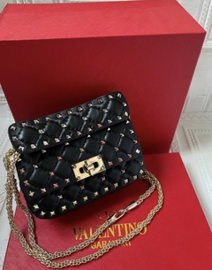 Bolsa VLTN Rockstud Spike Mini Preta Italiana