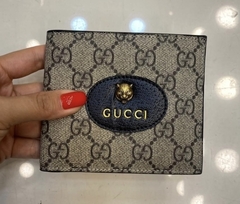 Carteira Gucci Canvas GG Supreme Masculina Bege Italiana