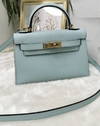 Bolsa Hermes Kelly Mini 20 Azul Tiffany Italiana