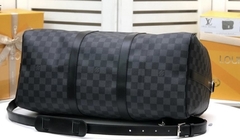 Mala Keepall 50 Bandouliere Damier Graphite Italiana - Romaly Grifes Bolsas