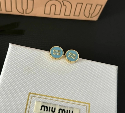 Brinco Celine Redondo Azul com Dourado Italiana