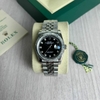 Relógio Rolex 36mm Prata com Fundo Preto Italiana
