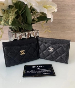 Porta Cartão Chanel Caviar Preto Italiana
