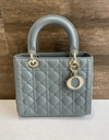 Bolsa Lady Dior Média Cinza Italiana