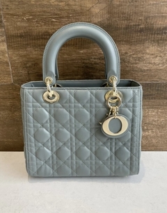 Bolsa Lady Dior Média Cinza Italiana