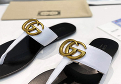 Rasteira Gucci Double G Branca Italiana na internet