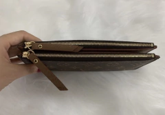 Carteira Louis Vuitton Adele Zíper Duplo Marrom Italiana - comprar online