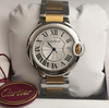 Cartier Ballon Bleu Prata e Dourado com Fundo Branco Italiana