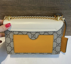 Bolsa Gucci Padlock Off-White com Amarelo Italiana na internet