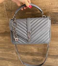 Bolsa YSL College Cinza Italiana