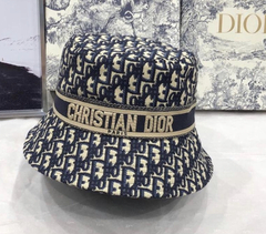 Chapéu Dior Bucket D-Oblique Azul Aba Pequena Italiana