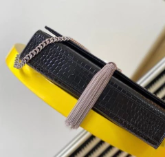 Bolsa YSL Kate Croco Preta Italiana - Romaly Grifes