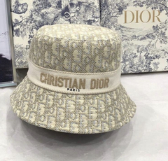 Chapéu Dior Bucket D-Oblique Bege Aba Pequena Italiana