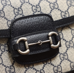 Bolsa Gucci Horsebit 1955 GG Mini Preta Italiana - Romaly Grifes Bolsas