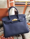 Bolsa Hermes Birkin 30 Azul Marinho Italiana