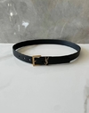 Cinto YSL Preto com Dourado Italiana