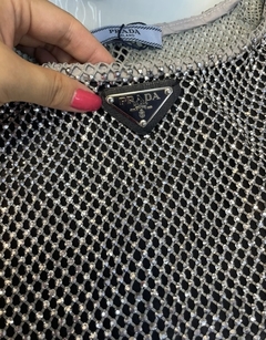 Blusa Prada em Malha Bordada com Strass Italiana - Romaly Grifes Bolsas