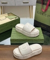 Sandália Plataforma Gucci Maxi GG Off White Italiana