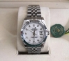 Relógio Rolex 36mm Prata com Fundo Branco e Brilho Italiana