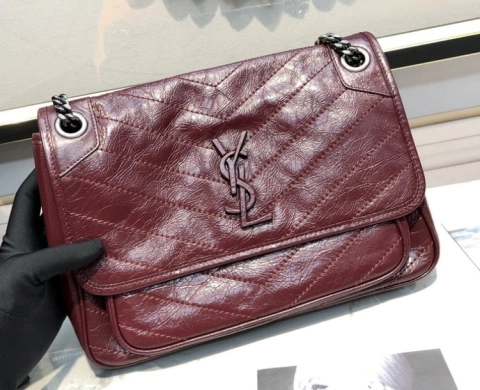 Bolsa YSL Niki Vinho Italiana