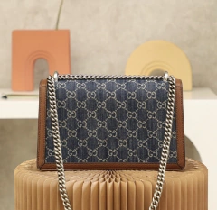 Bolsa Gucci Dionysus Média Denim GG Azul Italiana - comprar online