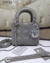 Bolsa Lady Dior Mini Cinza Escuro Italiana