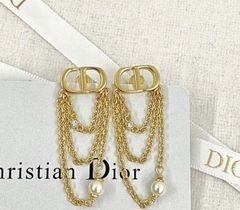 Brinco Dior CD Dourado em Correntes Italiana