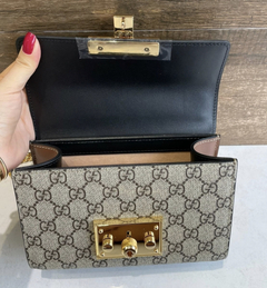 Imagem do Bolsa Gucci Padlock Preta e Marrom Italiana