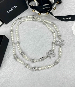 Colar Chanel Pérolas e Strass Italiana