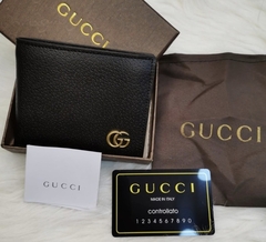Carteira Gucci Duble G Preta Masculina Italina
