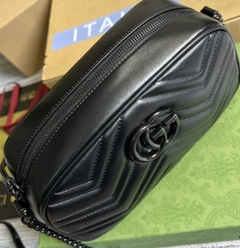 Bolsa Gucci Tiracolo Marmont Pequena All Black Italiana na internet