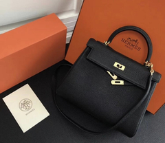 Bolsa Hermes Kelly 25 Togo Preta Italiana