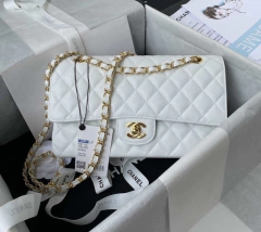 Bolsa Chanel 2.55 Clássica Flap Caviar Branca Italiana