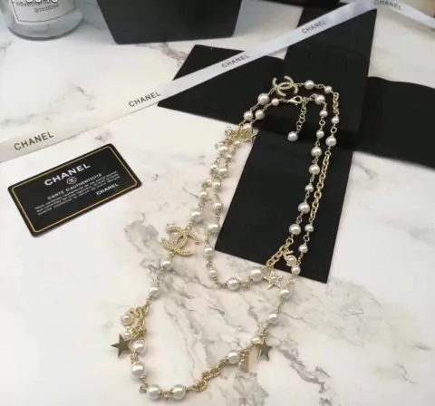 Colar Chanel Pérolas e Estrelas Italiana