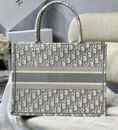 Bolsa Dior Book Tote Oblique Cinza Italiana - loja online